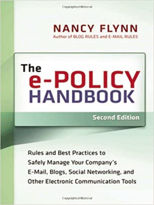 Title details for The e-Policy Handbook by Nancy FLYNN - Wait list